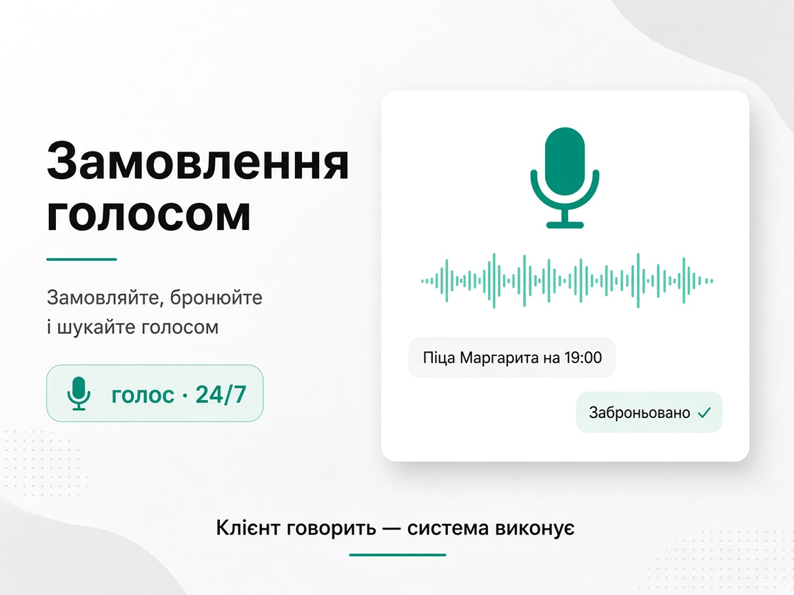 Замовлення, бронювання та пошук голосом