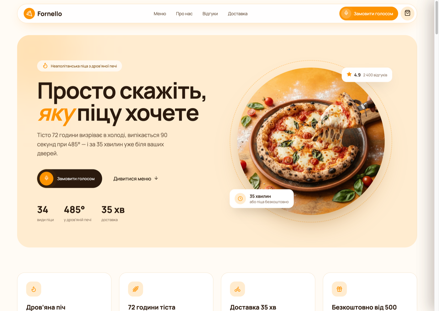 Fornello — замовлення піци голосом