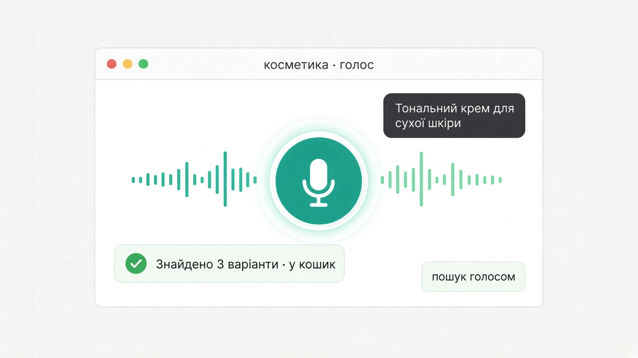 Інтернет-магазин: пошук і замовлення голосом